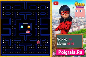 Скриншот игры Леди Баг и Супер Кот, пакман Картинка к игре Леди Баг и Супер Кот, пакман